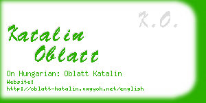 katalin oblatt business card